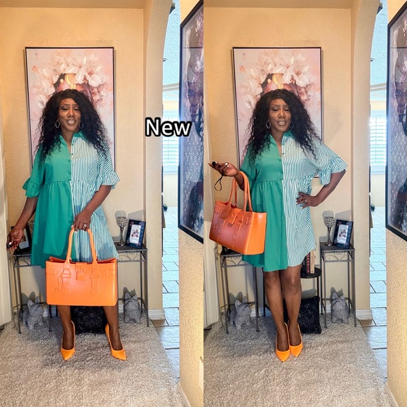 SHEIN Green and White Mini Dress - Picture 10 of 11